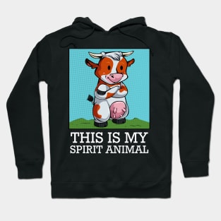 Cow - This Is My Spirit Animal - Funny Saying Farming Animal Hoodie